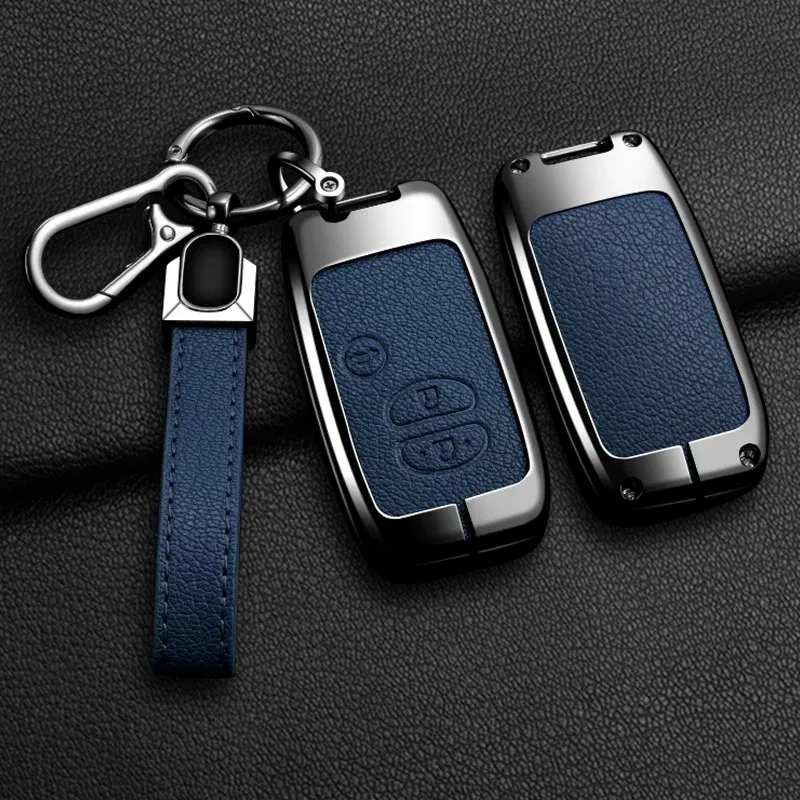 Color Name: Yellow - Alloy Car Key Case Cover Shell Fob For Toyota Prius 30 Alpha Aqua Land Cruiser Auris For Lexus LC 200 2012 - 2014 Parts Keychain
