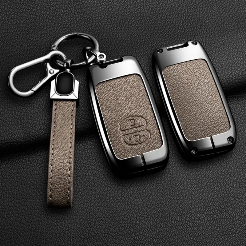 Color Name: Yellow - Alloy Car Key Case Cover Shell Fob For Toyota Prius 30 Alpha Aqua Land Cruiser Auris For Lexus LC 200 2012 - 2014 Parts Keychain
