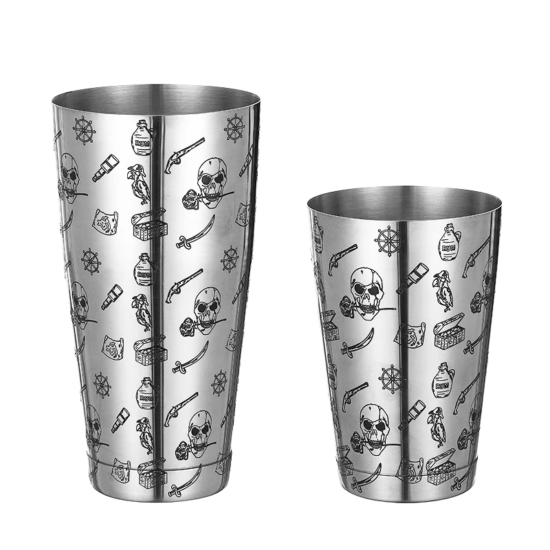 Color: Dark Khaki - Stainless Steel Boston Shaker Bar Shaker with different Surface Finish -2 Piece Cocktail Shaker, 15-Ounce and 25-Ounce