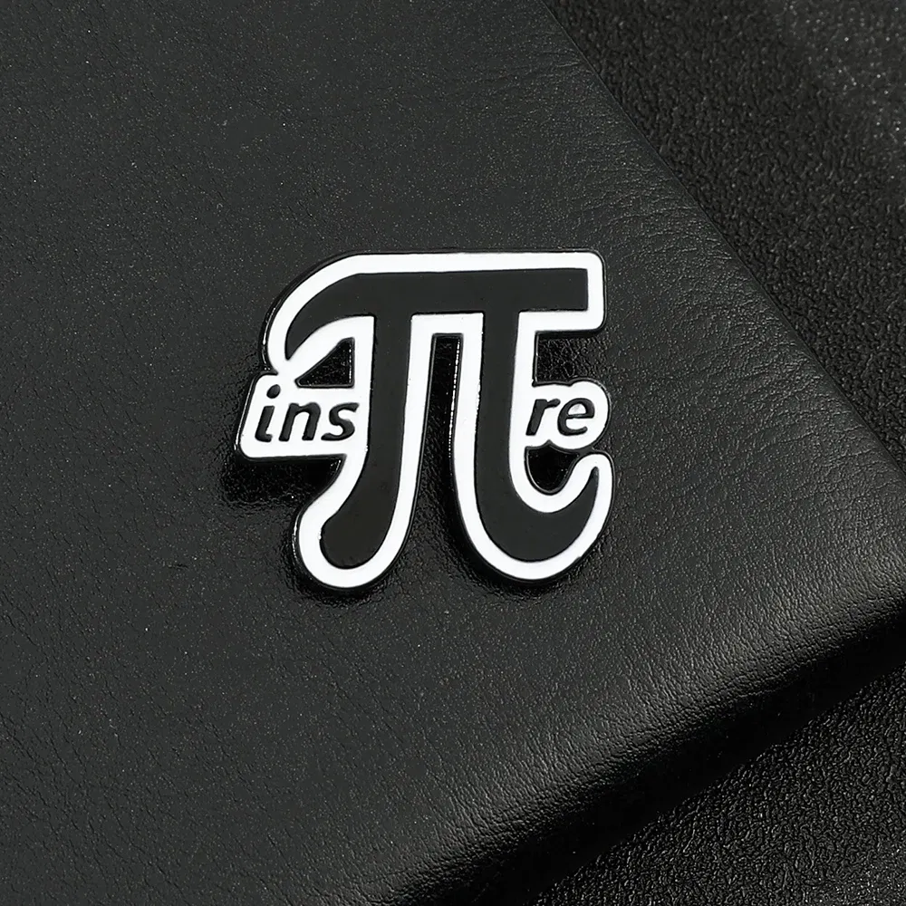 Mathematical Symbol Letters Metal Enamel Pin Badge Brooch Simple Black White Jewelry Accessories Gift for Teacher Student