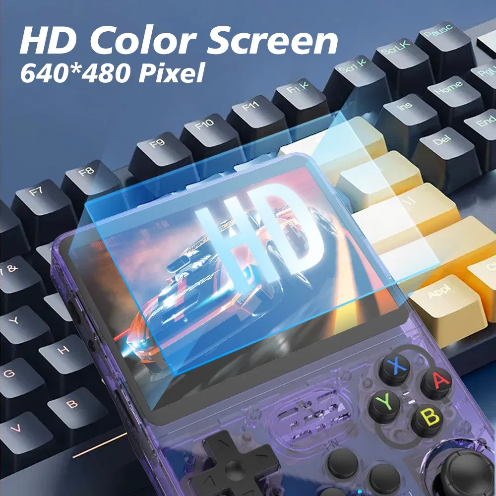 Color: Green - Open Source R36S Retro Handheld Video Game Console Linux System 3.5 Inch IPS Screen Portable Pocket Video Player R35S 64GB Games