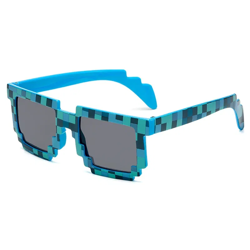 Lenses Color: GRAY - 2021 New fashion Sun Glasses Hot Sale Sunglasses Creeper Glasses Novelty Mosaic Funny Goggles Boys Girls Pixel Eyewear
