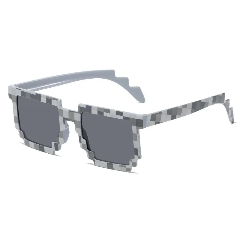 Lenses Color: GRAY - 2021 New fashion Sun Glasses Hot Sale Sunglasses Creeper Glasses Novelty Mosaic Funny Goggles Boys Girls Pixel Eyewear