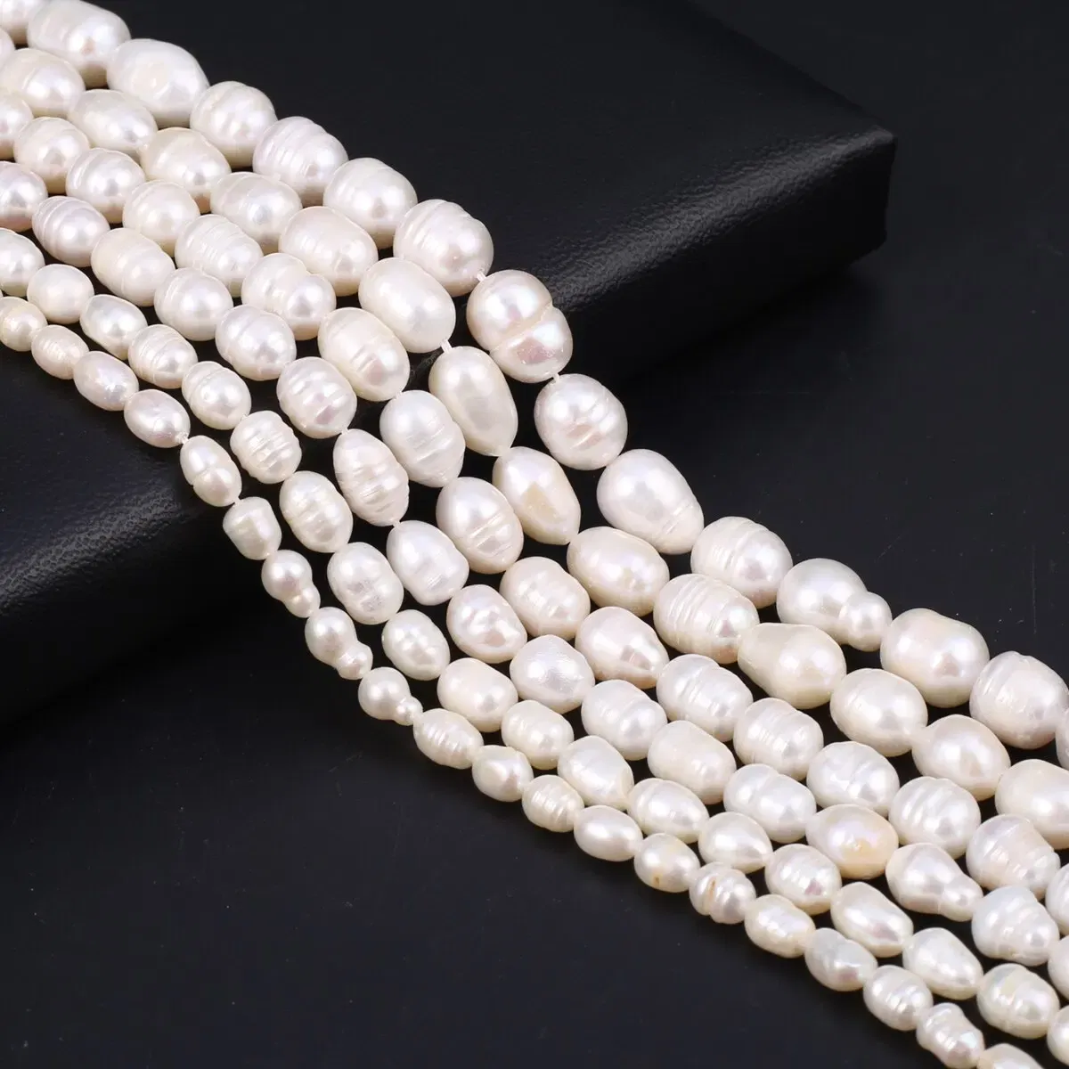 Color: WHITE, Item Diameter: 11mm - Rice Beads A Quality Natural Freshwater Pearls 5-6mm Loose Spacer Beads for Jewelry Making Supplies DIY Women Necklace Bracelet
