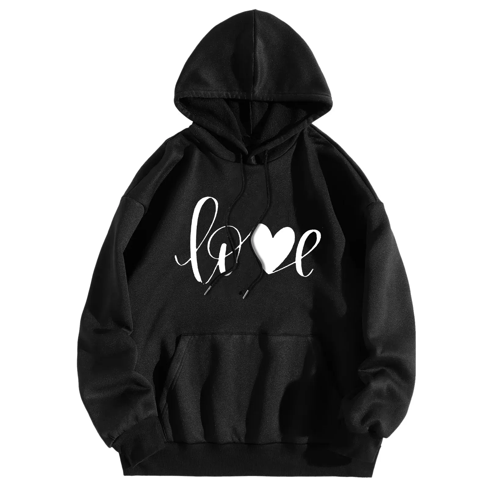 Color: Light Blue, Size: L, Ships From: CN - Men Women Print Long Sleeve Round Neck Hooded Tops Sweatshirt Hoodies Lightweight