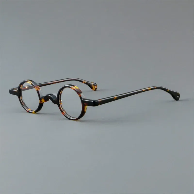 Frame Color: Ginger, Eye Prescription: 0 - VCKA Photochromic Acetate Myopia Glasses Men Retro Small Round Frames Women Custom prescription Anti-Blue Eyewear -0.5 TO -10