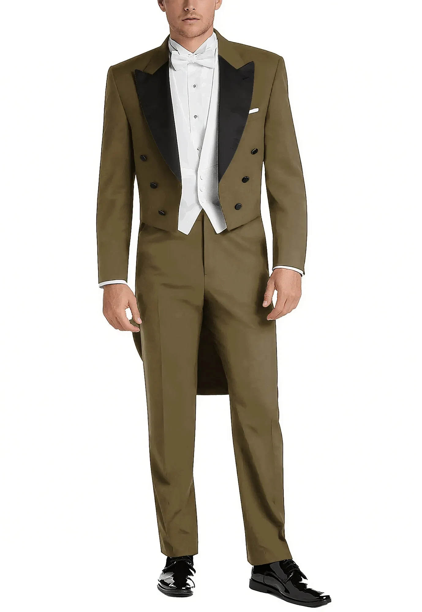Color: Brown, Size: S - Italy Style Aristocratic Men Suit Three Pieces(Jacket+Pants+Vest) Hot-selling High-quality Double Breasted Male Clothing