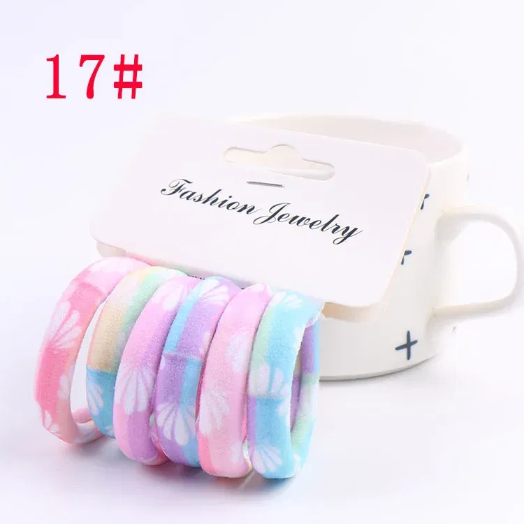 Color: Orange, Ships From: CHINA - 6PCS/Sett Cute Girls Elastic Hair Bands Scrunchies Ponytail Holder Rubber Bands Hair Ties Sweet Kids Hair Rope Hair Accessories