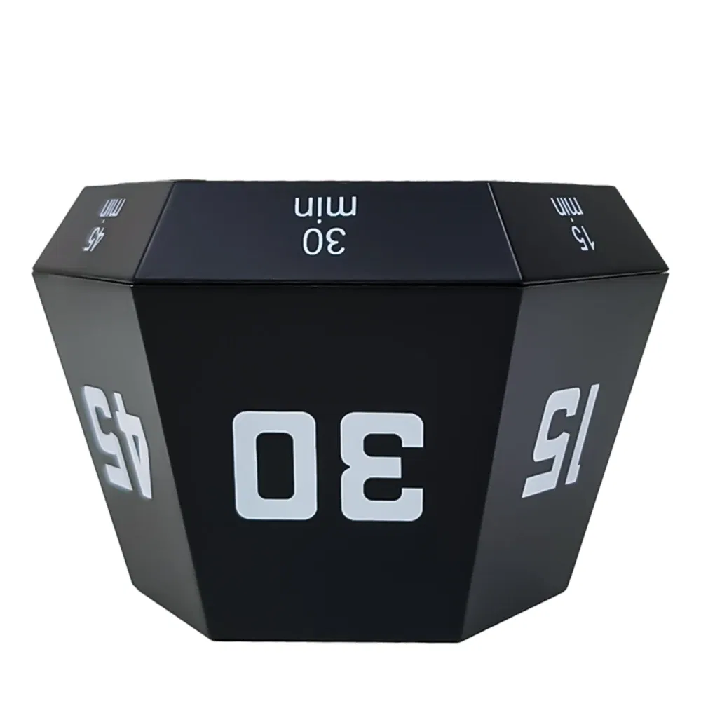 Color: black - Hexagon Visual Flip Timer for kids Digital Study Pomodoro Cooking Timers Silent timing Magnetic Smart Productivity Kitchen Time