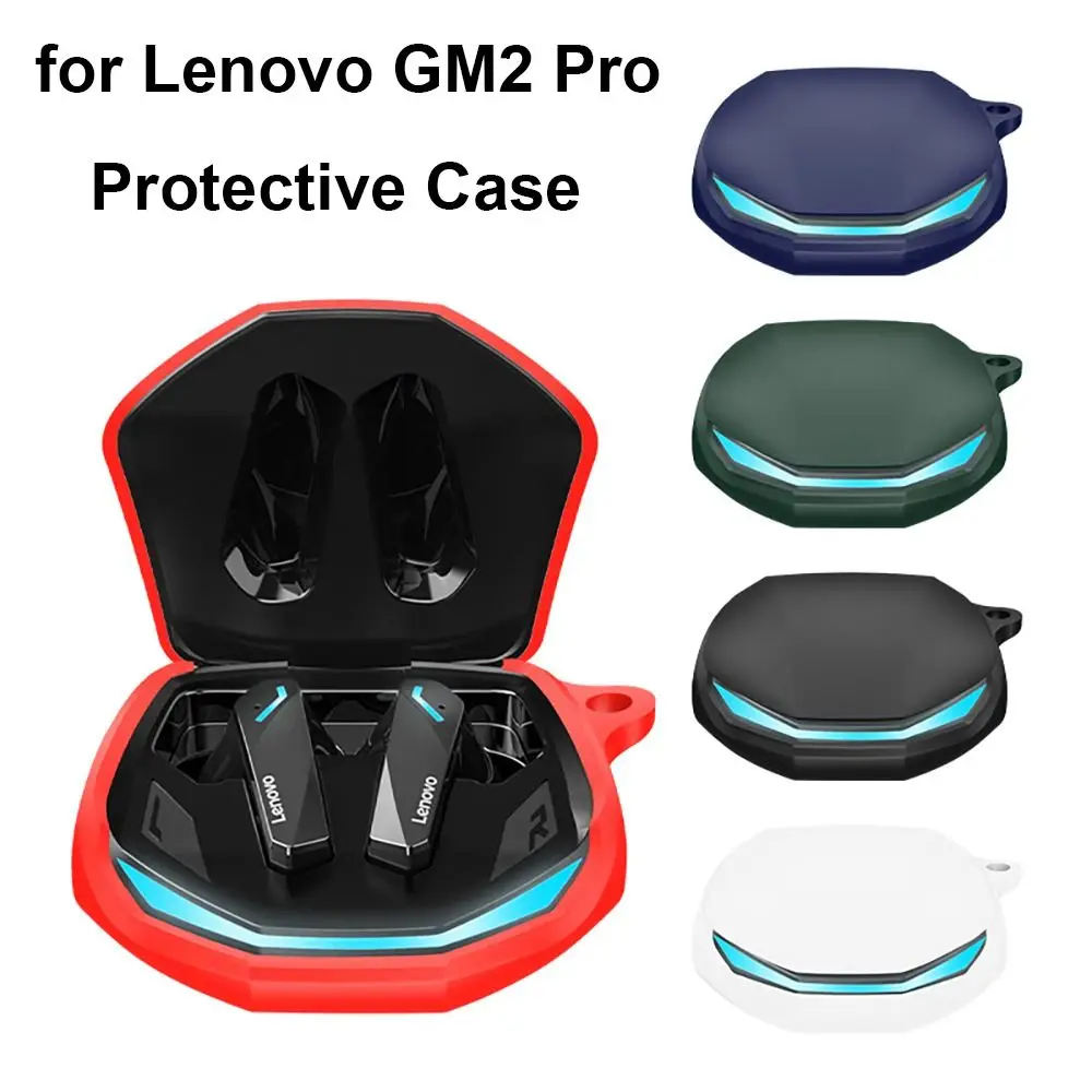 Color: SKY BLUE - Soft Silicone Earphone Storage Box Shockproof Dustproof Wireless With Hook and Loop Headphone Case For Lenovo GM2PRO