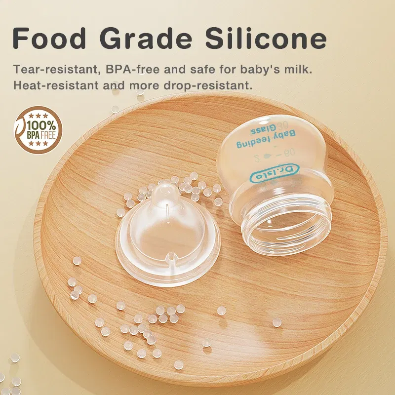 Color: Blue - Dr.isla Glass Bottles Newborn Feeding Bottles 80ML/160ML Baby Bottle Anti-flatulence Milk Feeding Bottles Infant BPA free