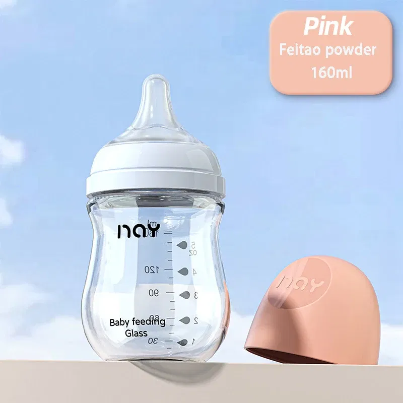 Color: Blue - Dr.isla Glass Bottles Newborn Feeding Bottles 80ML/160ML Baby Bottle Anti-flatulence Milk Feeding Bottles Infant BPA free