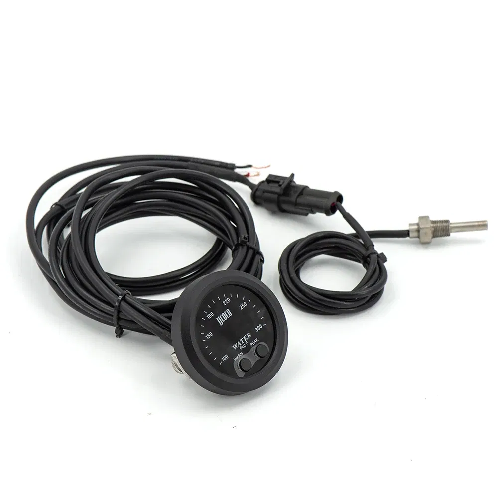 Color: Silver - 52MM 12v Racing Car Ultra-thin Water Temperature Gauge And Water Temp Joint Pipe Sensor Adapter 1/8NPT