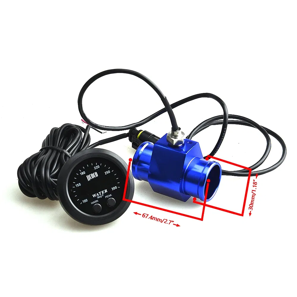 Color: Silver - 52MM 12v Racing Car Ultra-thin Water Temperature Gauge And Water Temp Joint Pipe Sensor Adapter 1/8NPT