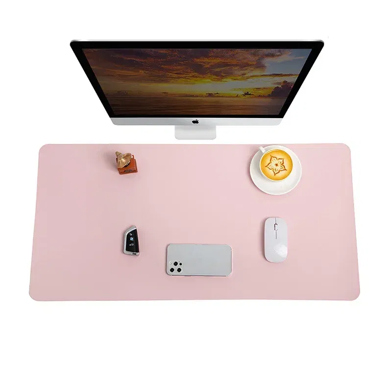 Color: Brown - Large Mouse Pad Extra Big Non-Slip Desk Pad Waterproof PU Leather Desk Table Protector Gaming Mouse Mat for Game Office Work