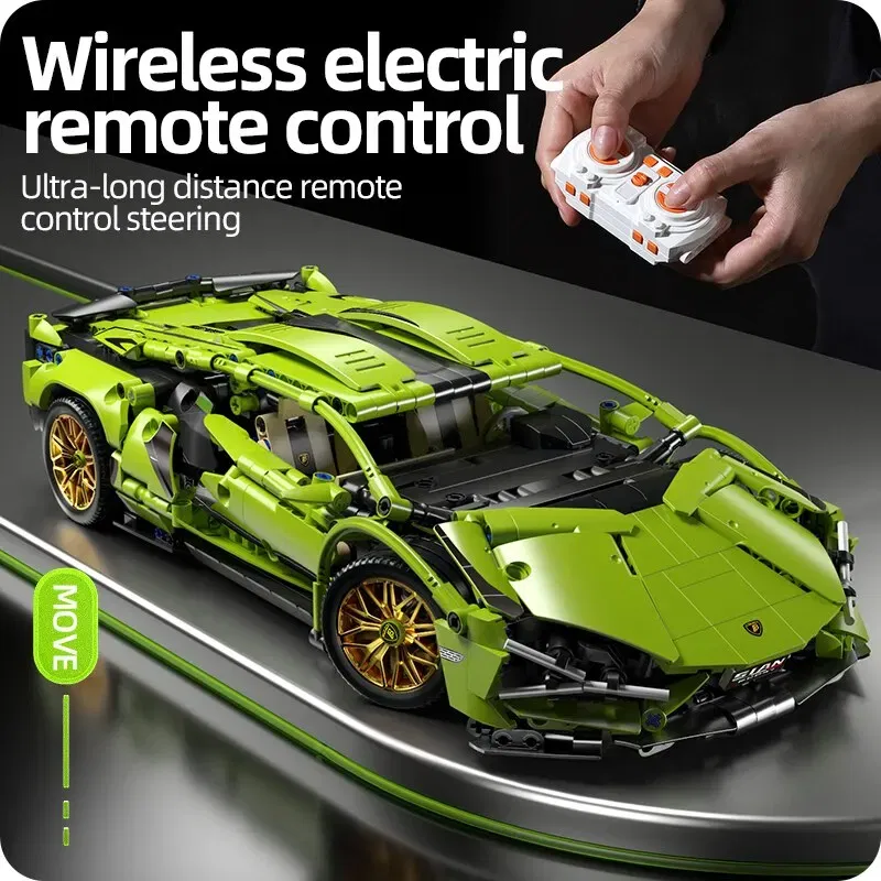 Color: Black - Technical Racing Sport Car 1280PCS Model Building Blocks City Mechanical Speed Vehicle Supercar Brick Puzzle Toys Kid Adult Gift
