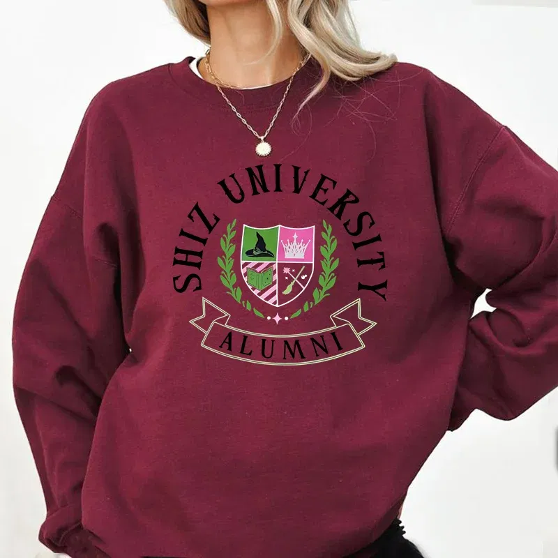 Color: Maroon, Size: M - Individual Wicked Alumni Sweatshirt Woman Clothing Harajuku Pullover Streetwear Autumn Long Sleeve Women's Clothing Hoodies