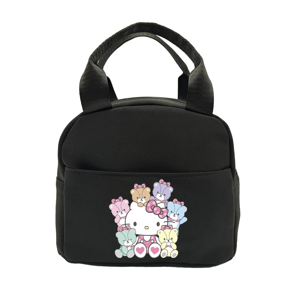 Color: WHITE - Hello Kitty Children's Lunch Bag Primary School Lunch Box Bag Children's Best Gift Cartoon Mochila Best Gift for Children
