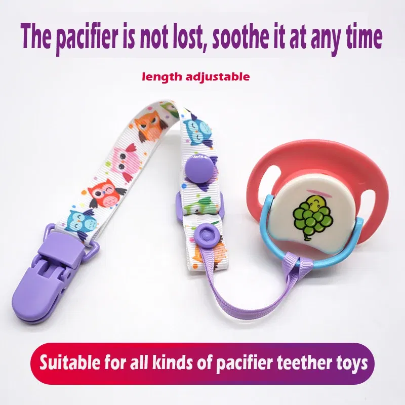Color: plum, Ships From: CHINA - 1pcs Adjust Baby Pacifier Clip Chain Ribbon Dummy Holder Chupetas Soother Pacifier Clips Strap Nipple Holder for Infant Feeding