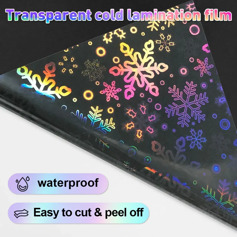 Color: light green - 10 Sheets Cold Laminating Film Paper A4 Sheet Self Adhesive Sticker Protect Photo Waterproof Transparent Star Lamination Film