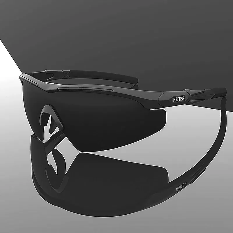 Lenses Color: GRAY, Frame Color: black - Anti-Impact, Through Cone-Shaped Military-Specific Shooting Glasses Ballistic Tactical Goggles Combat UV Protection Sunglasses