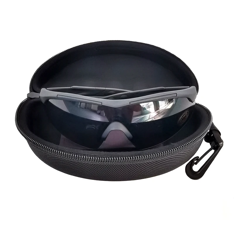 Lenses Color: GRAY, Frame Color: black - Anti-Impact, Through Cone-Shaped Military-Specific Shooting Glasses Ballistic Tactical Goggles Combat UV Protection Sunglasses