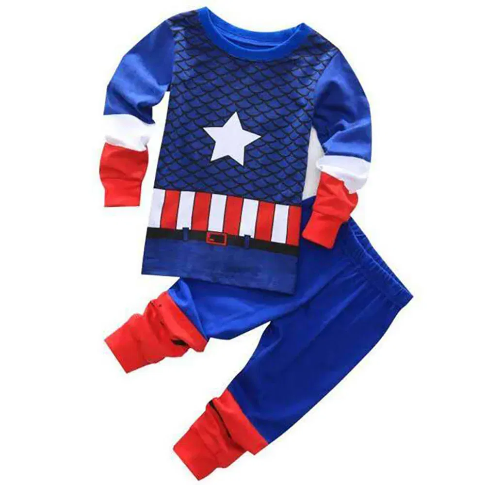 Color: army green, Kid Size: 8 - MINISO Disney Boys Girls Pajamas Sets Kids Toddler 2 to 3 4 5 6 7 Years Cotton Long Sleeve Spring Fall Children Homewear Pijamas
