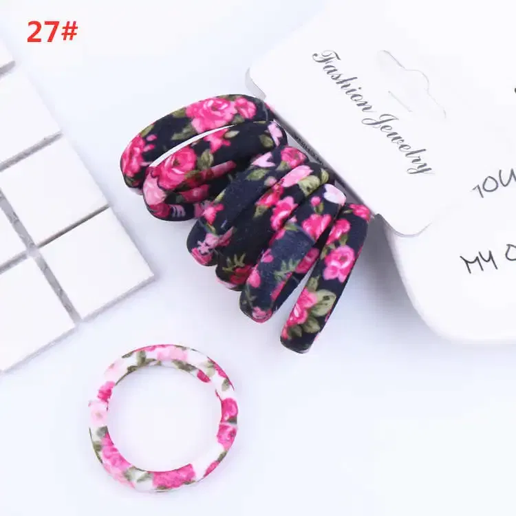 Color: DEEP BLUE, Ships From: CHINA - 6PCS/Sett Cute Girls Elastic Hair Bands Scrunchies Ponytail Holder Rubber Bands Hair Ties Sweet Kids Hair Rope Hair Accessories