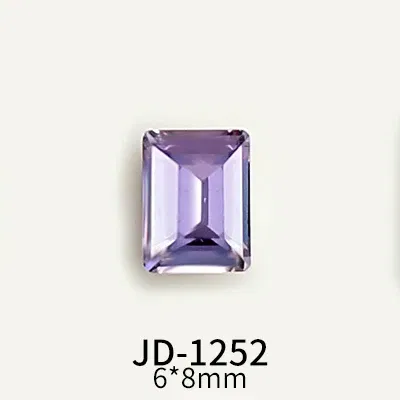 Color: SKY BLUE - 20pcs Nail Art Light Purple Sparkling Crystal Glass Diamond Violet Pointed Bottom Bare Rhinestone Gem Nail Accessories Charms
