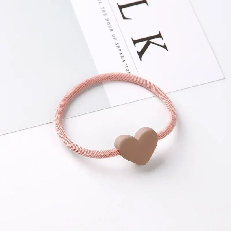 Color: black, Ships From: CHINA - Cute Girls Hair Bands Ties Round Heart Rubber Band Fashion Scrunchie Elastic Korean Hair Accessories Ponytail Holder Headband