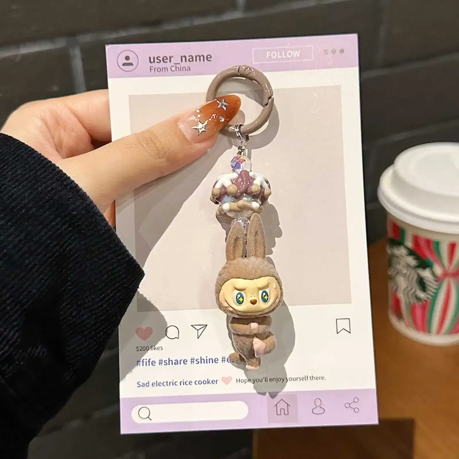 Color: Gold, Ships From: CHINA - New Cute Cartoon Labubu Phone Chain Hanging Rope Keychain Backpack Pendant Shoulder Bag Ornament Gift for Girlfriend