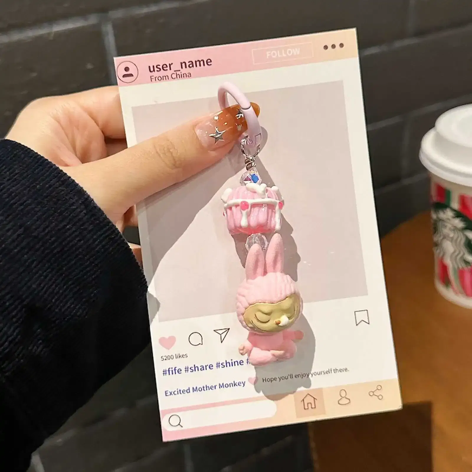 Color: Gold, Ships From: CHINA - New Cute Cartoon Labubu Phone Chain Hanging Rope Keychain Backpack Pendant Shoulder Bag Ornament Gift for Girlfriend