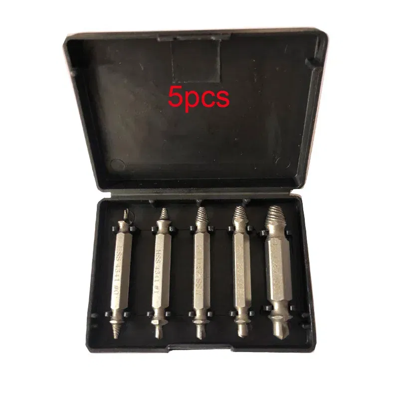 Color: Red - Broken Double Head Screw Extractor Sliding Thread And Broken Wire Remover 4341 Hexagon Drill Set Broken Wire Extractor