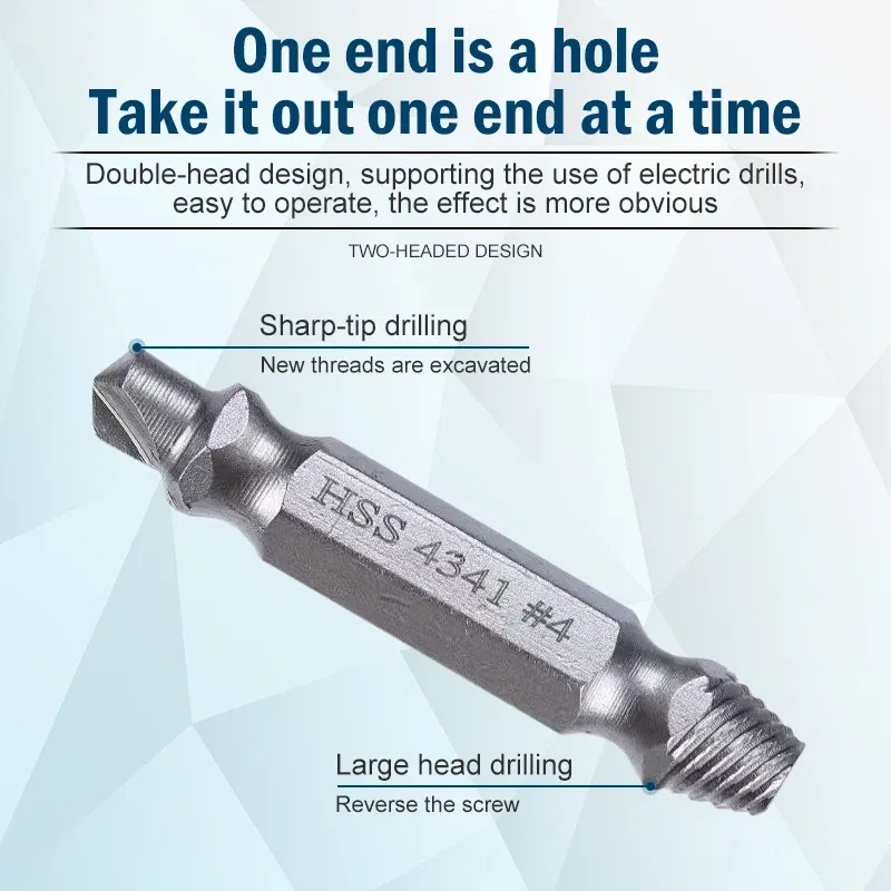 Color: Red - Broken Double Head Screw Extractor Sliding Thread And Broken Wire Remover 4341 Hexagon Drill Set Broken Wire Extractor