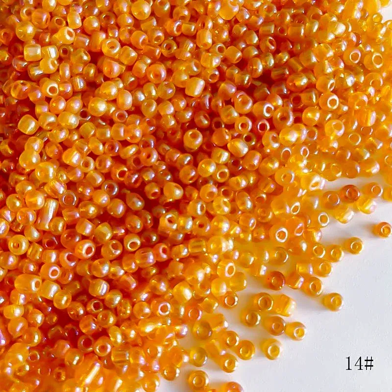 Color: Orange, Item Diameter: 4mm - 2mm 3mm 4mm Glass Seed Loose Beads Small Charms DIY Craft Bracelet Beads for Jewelry Making Supplies Necklace Accessories