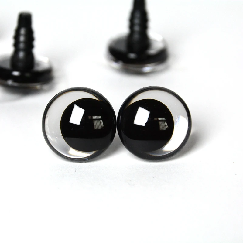 Color: WHITE, Size: L - 20pcs 12mm 14 16 18 20 25 30mm 3D Cartoon Clear toy animal safety strange eyes doll eyes eyes with hard washer-size option