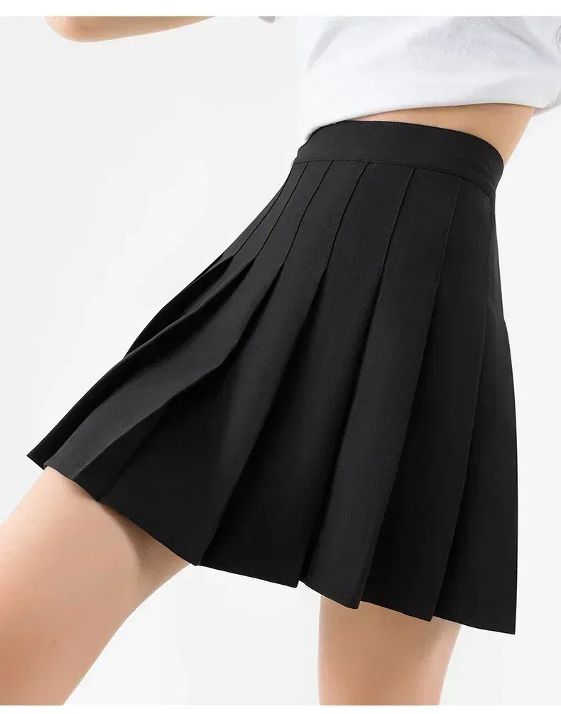 Color: Beige, Size: XXL - High Waist Pleated Skirt Slim A-Line Mini Harajuku Punk Sexy Female Summer Gothic Clothes Korean Fashion Clothing