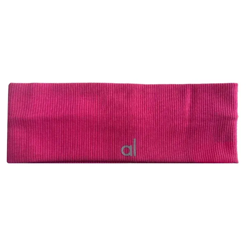 Color: Rose Red - al yoga Sports headband for men and women Sweatwapping headband Edge Yoga headband Headband