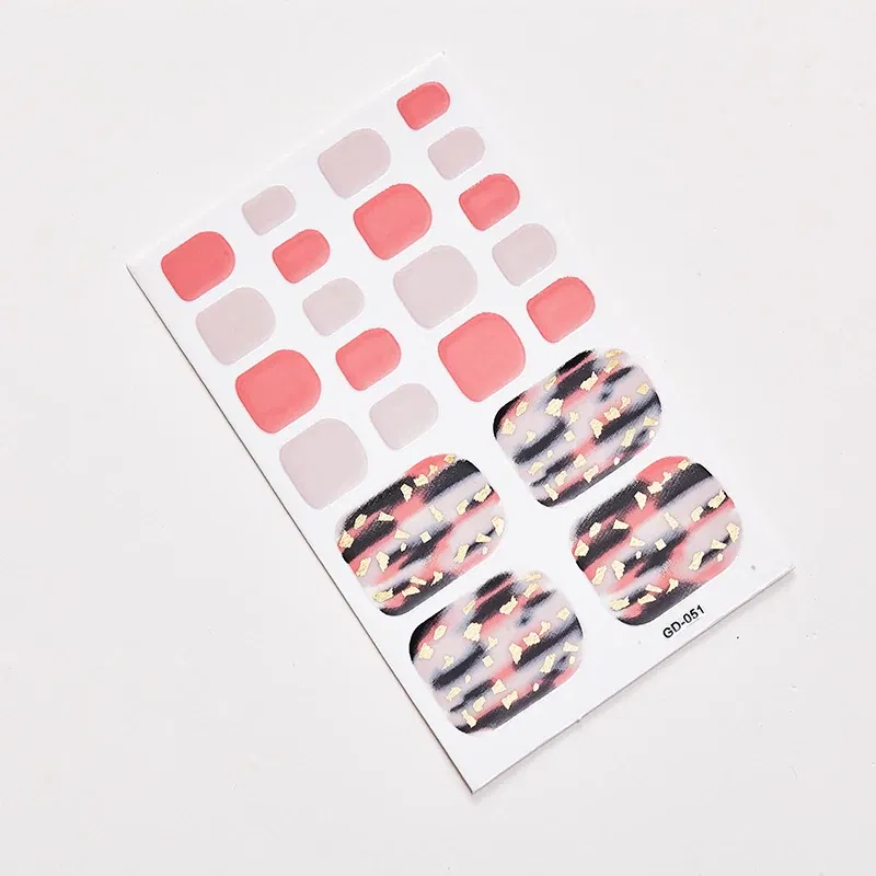 Color: Dark Navy - 22 Tips/Sheet Fashion Nails Sticker Designer Nail Accesoires Nail Adhesive Nail Wraps DIY Valentines Loveliness Designed Shiny