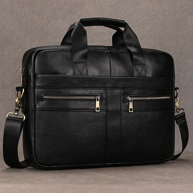 Color: green, Ships From: CHINA - Newsbirds Leather Men Briefcase Doctor Layer Business Man Laptop Bag 15 6 inches Genuine Leather Computer Bags Men Male Tote Bag