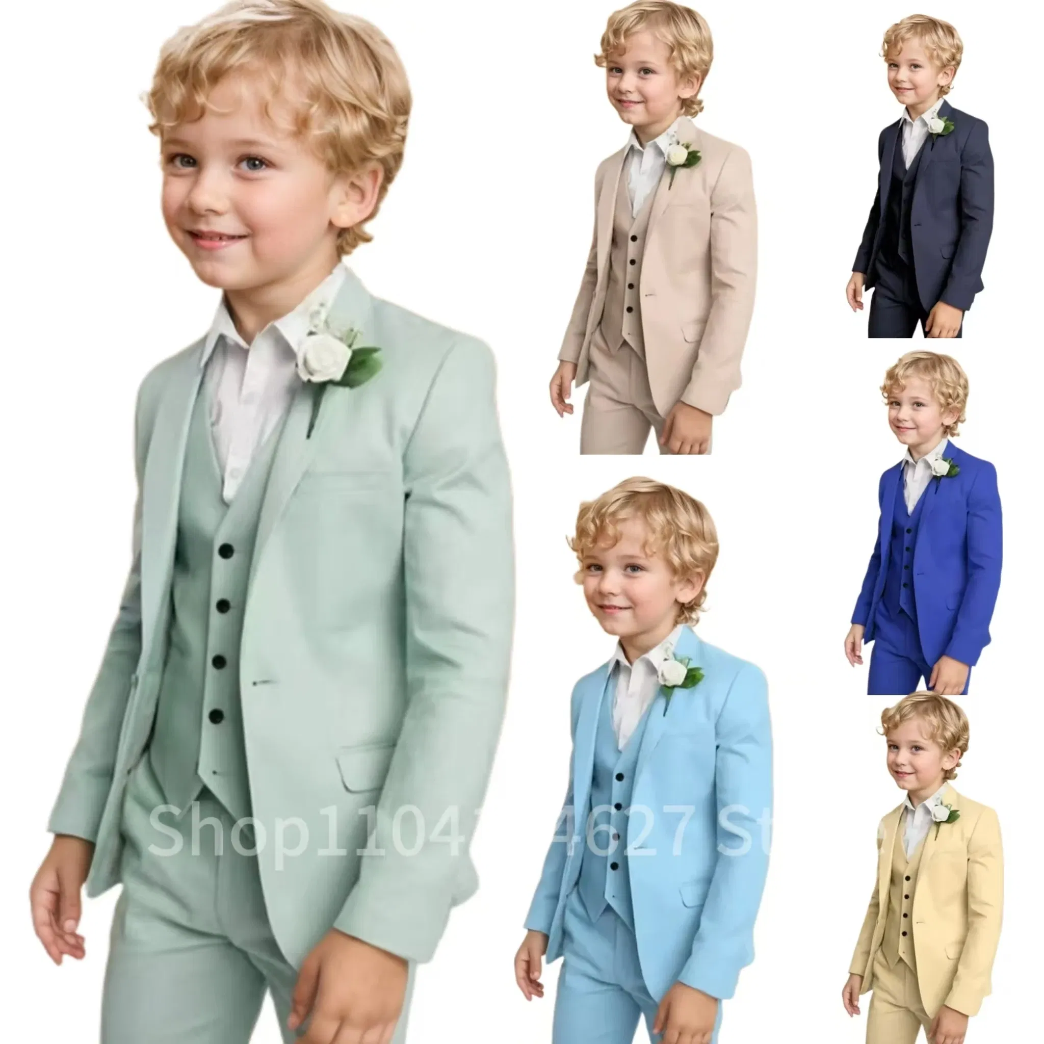 Formal Boys Suit 2 Pieces Blazer And Pants Set Elegant Wedding Summer Beach Prom Elegant Classic? Tuxedo Children Dresses