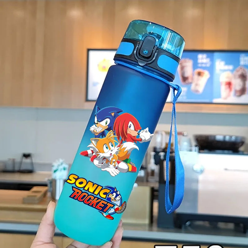 Color: Brown - new Sonic the Hedgehog Frosted Progressive Color Water Child Cup Outdoor Large Capacity Sport Flip Cover Drinking Birthday gift