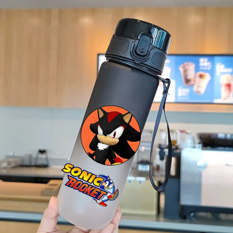 Color: Brown - new Sonic the Hedgehog Frosted Progressive Color Water Child Cup Outdoor Large Capacity Sport Flip Cover Drinking Birthday gift