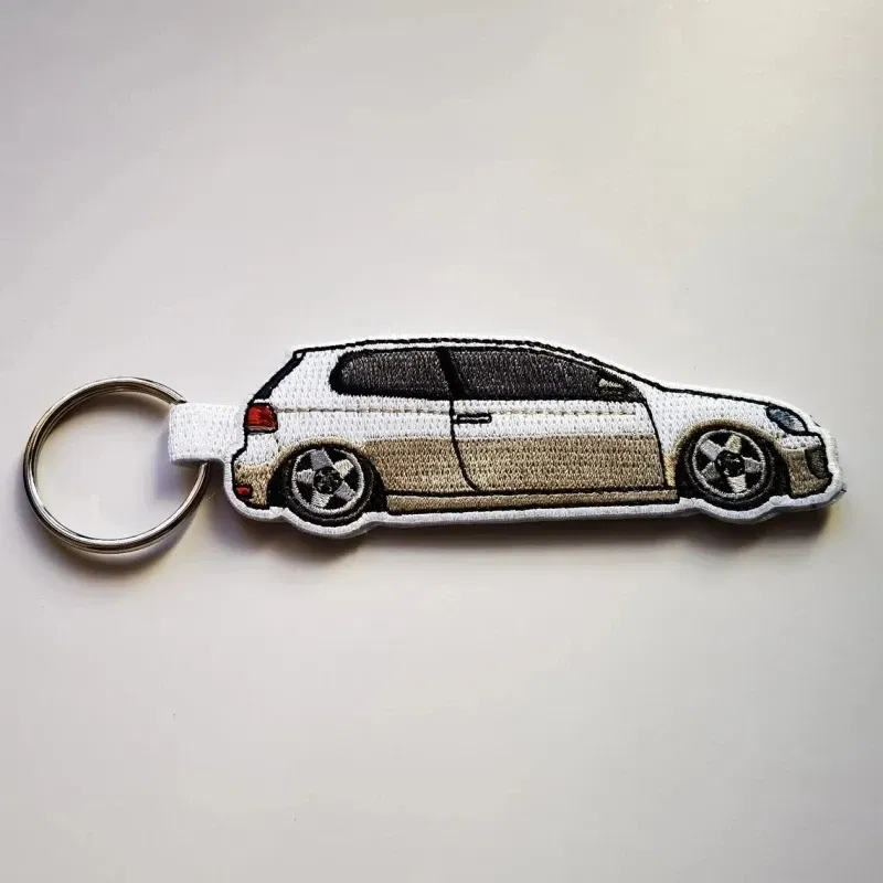 Custom Embroidery Keychains Double-sided Wholesale 50 PCS Printed Woven Logo to Customize Fabric Key Ring Tag for Bag Phone Car