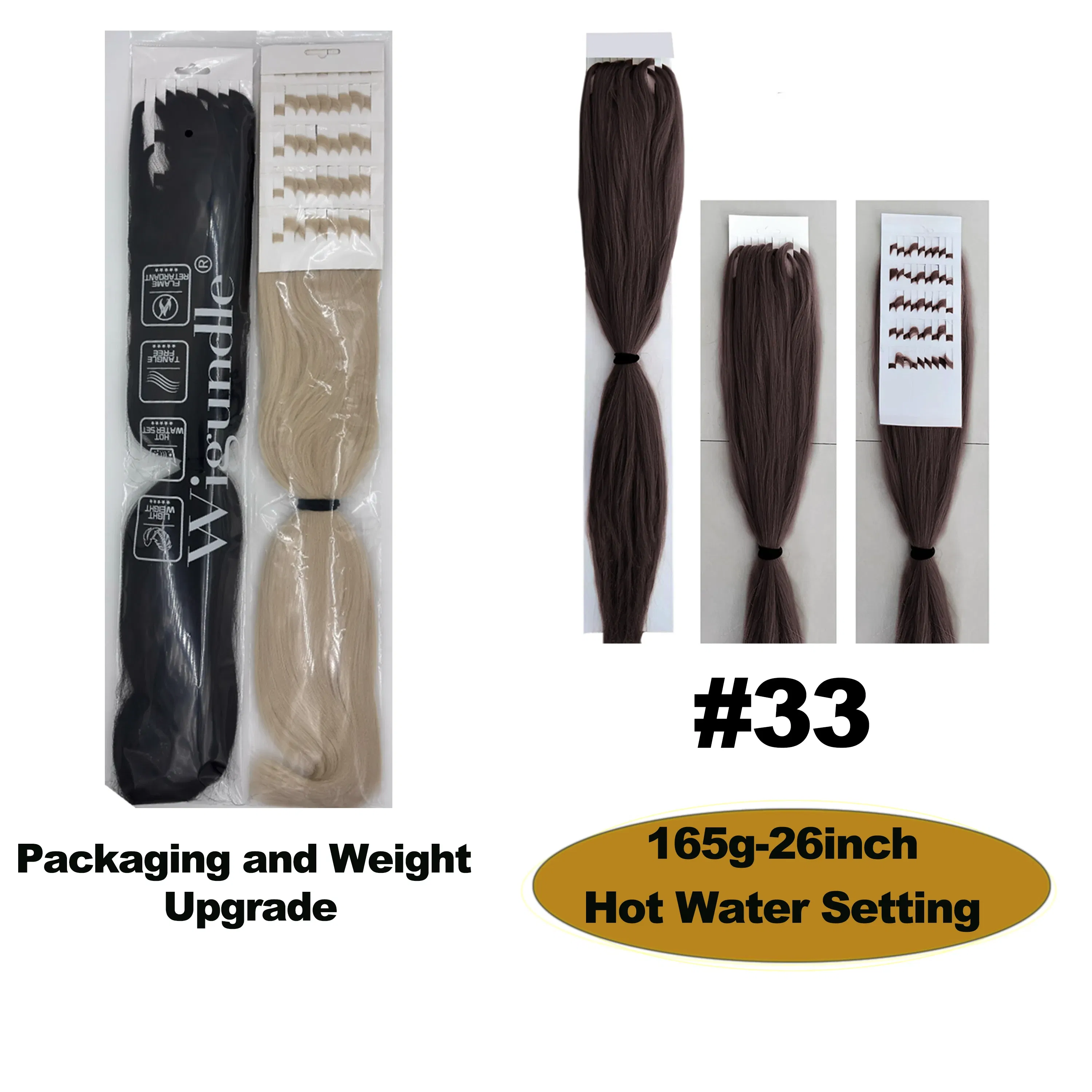 Color: #130, Stretched Length: 26inches, Bulk Buy: 3Pcs/Lot - Kanekalon 26inch Hot Water Set Pre Stretched Jumbo Braiding Hair Box Twist Braids Synthetic Hair Extensions For Women Soft Yaki