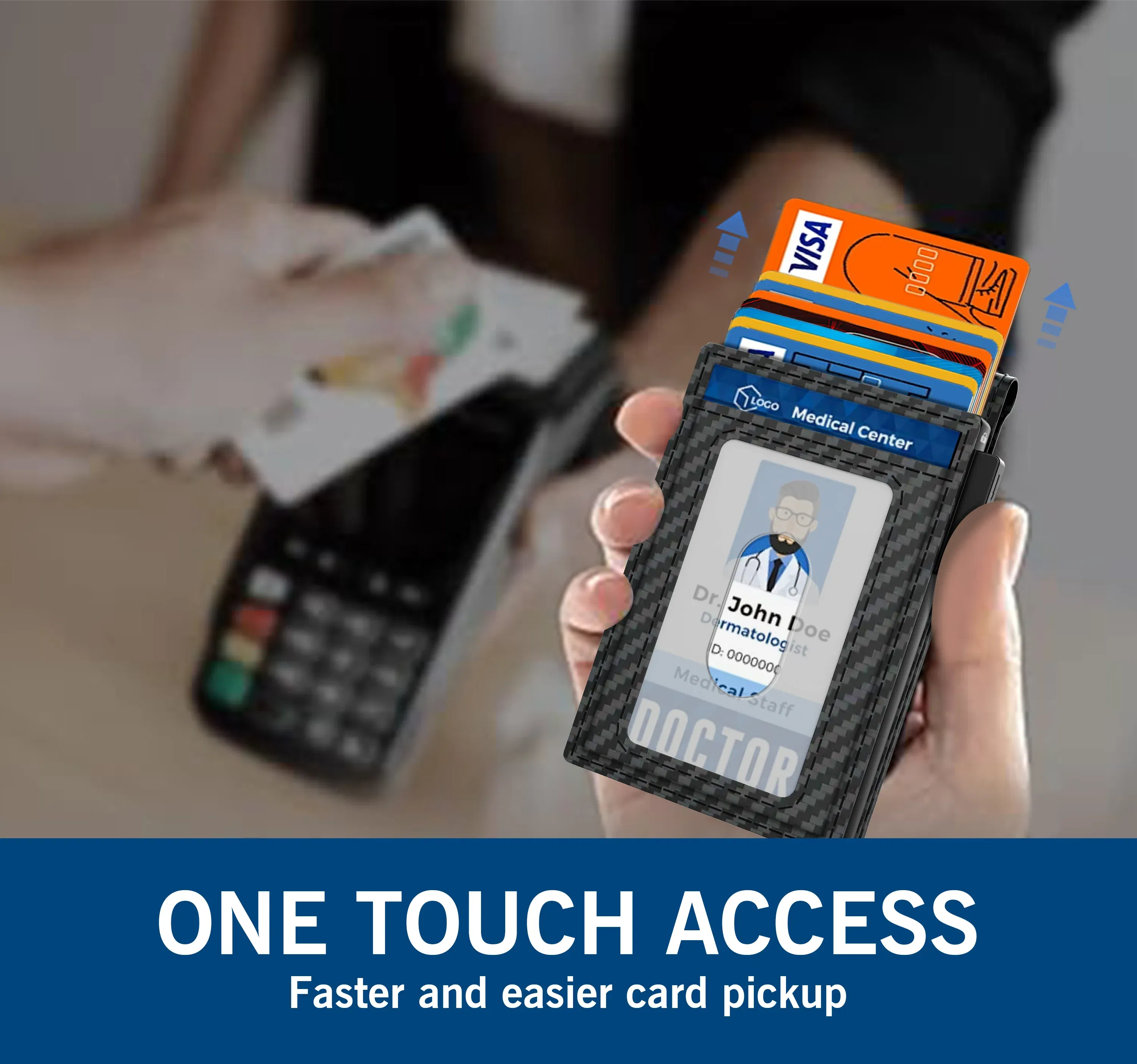 Color: Orange - Mens Minimalist Wallet 9-13 Cards, Slim Compact Wallet with Cash strap & ID Window, RFID Blocking Smart Pop Up Card Wallet