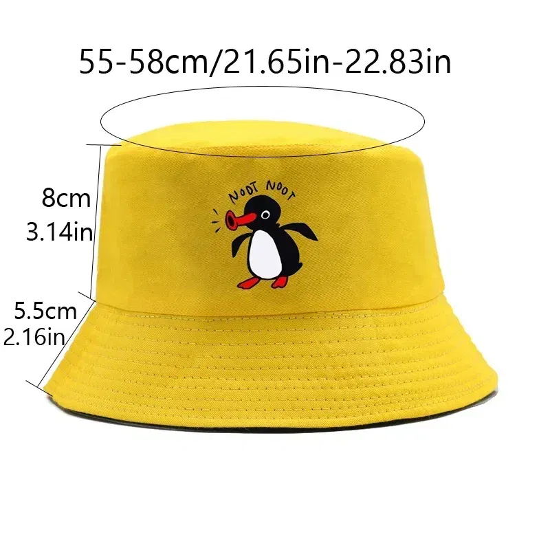 Color: Silver - Summer Penguin Bucket Hat Reversible Bob Men Women Cotton Travel Beach Fisherman Hat Outdoor Sports Pull Up Bob Panama Sun Hat