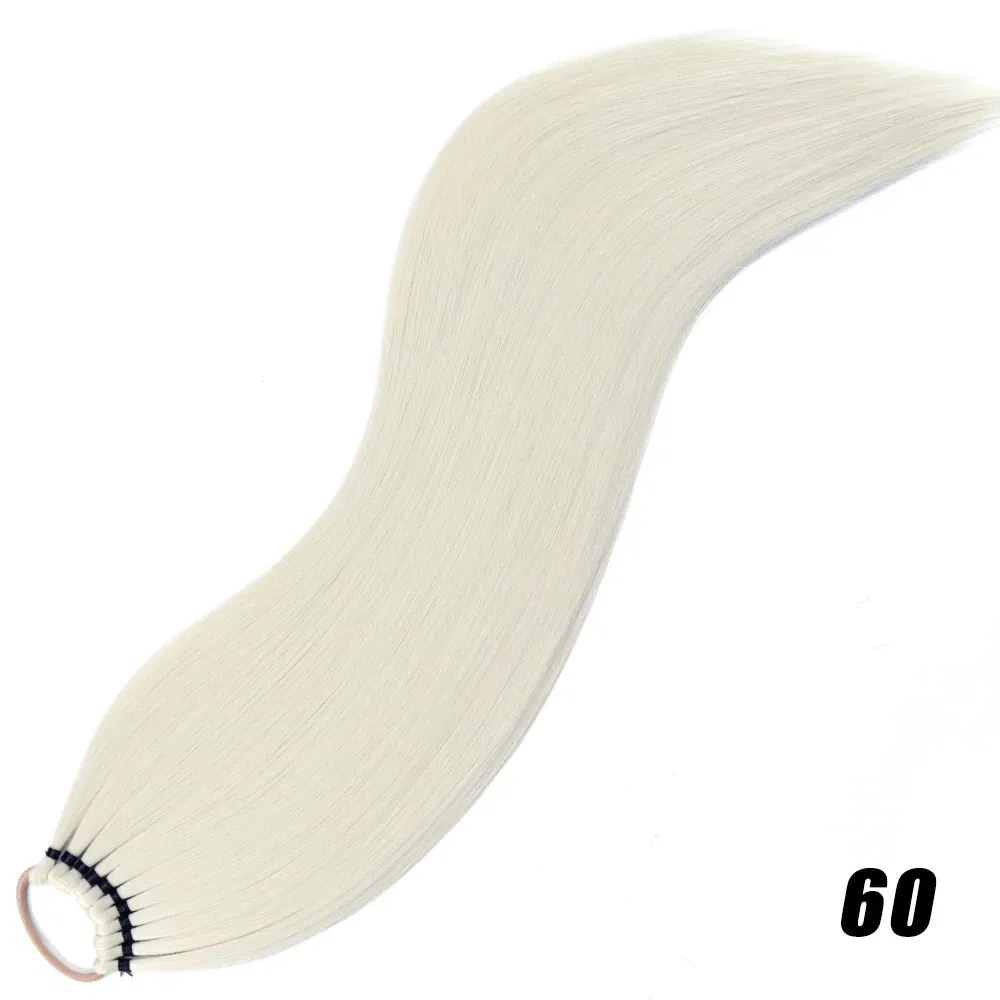 Color: P1B/27, Ships From: CHINA, Stretched Length: 24inches - Synthetic 24Inch Ponytail Extensions Black Natural Braided Pony Tail Hairpiece Long Straight Rubber Band Hair For Women