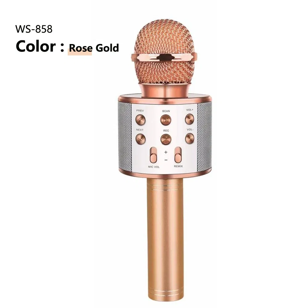Color: GRAY, Ships From: CHINA - Cute Kids Microphone Wireless Bluetooth Karaoke Microphone for Adults, Toys for Boys Girls Gift for Birthday Party