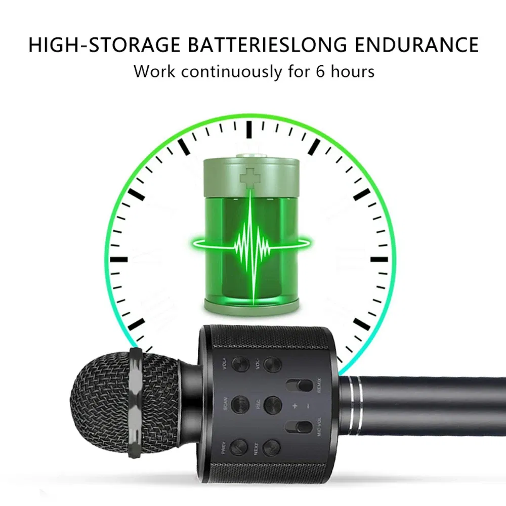 Color: GRAY, Ships From: CHINA - Cute Kids Microphone Wireless Bluetooth Karaoke Microphone for Adults, Toys for Boys Girls Gift for Birthday Party